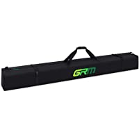 GRM Bolsa de Esquís- Bolsa para Esquís y Bastones Completamente Acolchada- 180 cm- 190 cm- Resistente al Agua- Negro